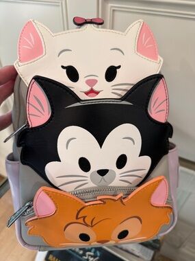 Loungefly Disney Parks CATS Aristocats Graphic Mini Backpack Marie Figaro Oliver